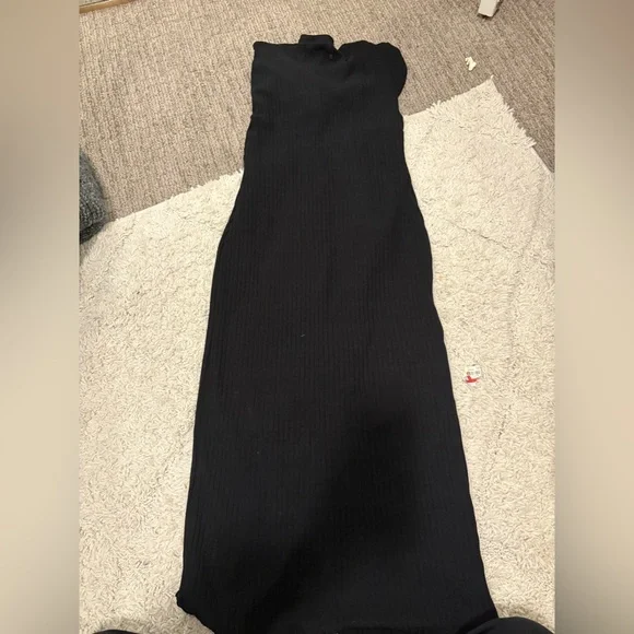 Zara midi ribbed button up dress long sleeves - Picture 3 of 4